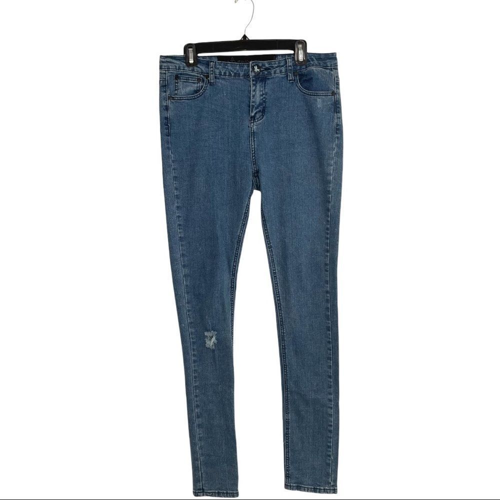 One Teaspoon Lightly Distressed Medium Wash Skinny Jeans, Size 30